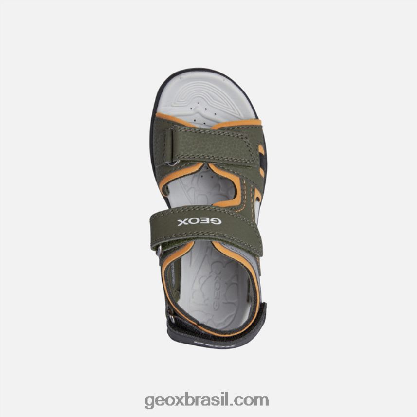 garoto vaniett militar/laranja Geox 28TF8X1313