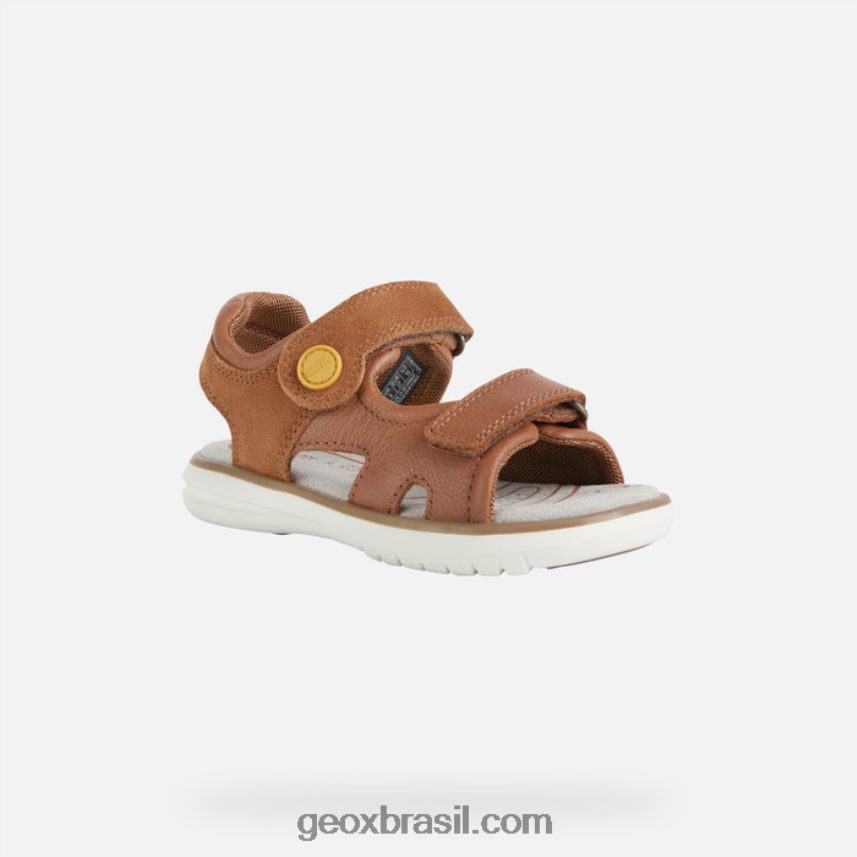 sandália maratea boy marrom/amarelo escuro Geox 28TF8X1947