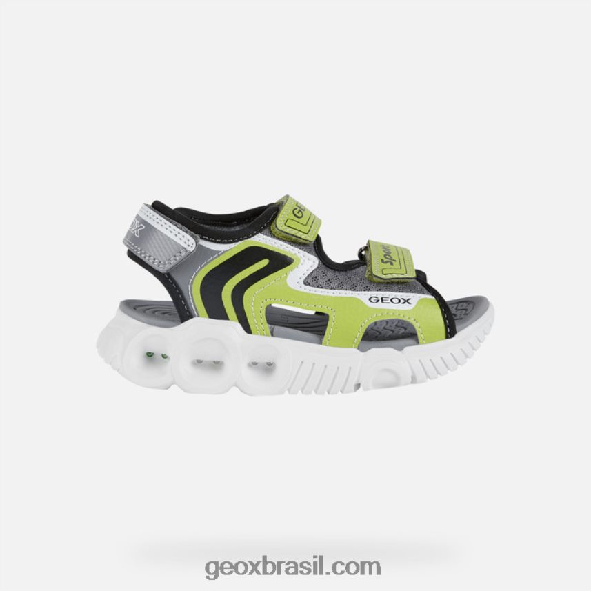 sandal wroom boy limão/preto Geox 28TF8X1321