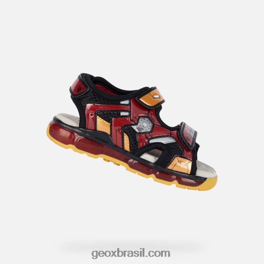 sandália android júnior preto/vermelho Geox 28TF8X1049