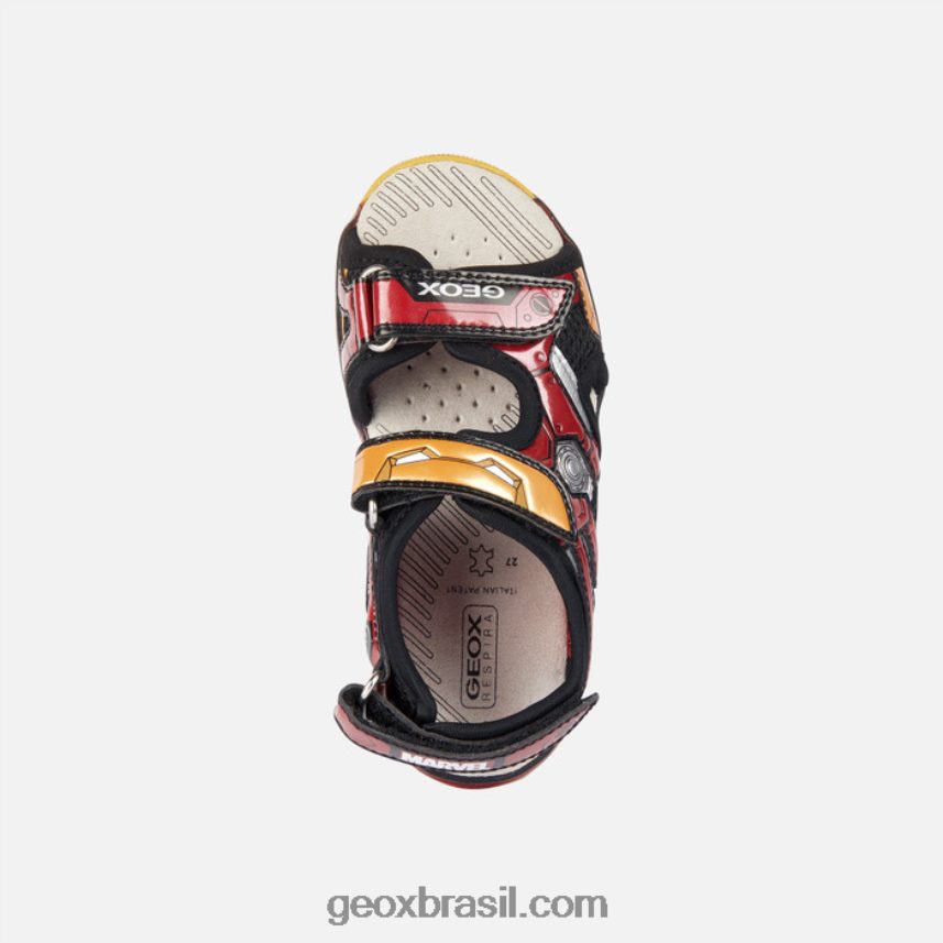 sandália android júnior preto/vermelho Geox 28TF8X1049